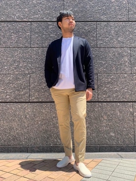「SCYE BASICS（サイベーシックス）のアイテム（トップス）」を使った、辻本　翔真さん（メンズ・175cm）の春コーディネート