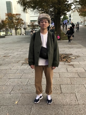 「もけもけ」｜「アイテム（その他アウター）」を使った、まさおさん（メンズ・168cm）の冬コーディネート