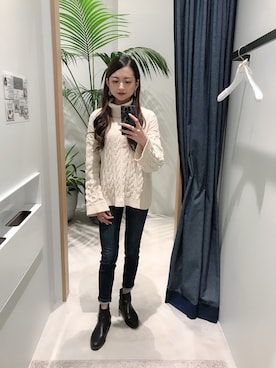 「UNIQLO（ユニクロ）のアイテム（ブーツ）」を使った、ayaさん（レディース・160cm）の冬コーディネート