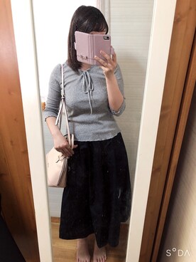 「Samantha Thavasa Petit Choice（サマンサタバサ　プチチョイス）のアイテム（バッグ）」を使った、cacoさん（レディース・160cm）の春コーディネート