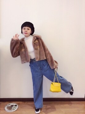 「dazzlin（ダズリン）のアイテム（その他アウター）」を使った、桔汁🐰さん（レディース・158cm）の冬コーディネート