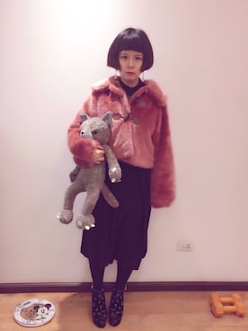 「dazzlin（ダズリン）のアイテム（その他アウター）」を使った、桔汁🐰さん（レディース・158cm）の冬コーディネート