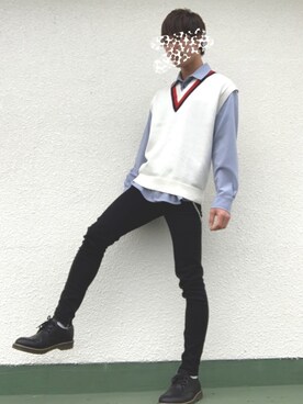 「ikka（イッカ）のアイテム（ドレスシューズ）」を使った、uchiさん（メンズ・177cm）の冬コーディネート