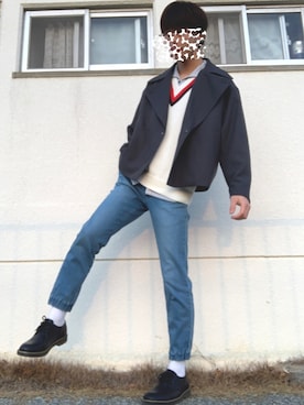 「ikka（イッカ）のアイテム（ドレスシューズ）」を使った、uchiさん（メンズ・177cm）の冬コーディネート