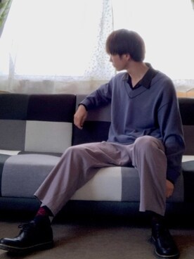 「ikka（イッカ）のアイテム（ドレスシューズ）」を使った、uchiさん（メンズ・177cm）の春コーディネート
