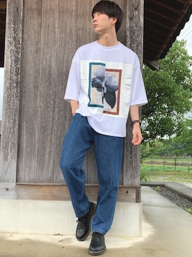 「ikka（イッカ）のアイテム（ドレスシューズ）」を使った、uchiさん（メンズ・177cm）の夏コーディネート