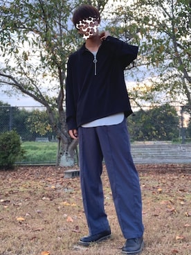 「ikka（イッカ）のTCワッフルレイヤードタンクトップ（タンクトップ）」を使った、uchiさん（メンズ・177cm）の秋コーディネート