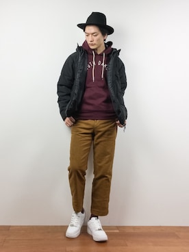 「niko and...（ニコアンド）のアイテム（ダウンジャケット/コート）」を使った、中嶋時男さん（メンズ・183cm）の冬コーディネート
