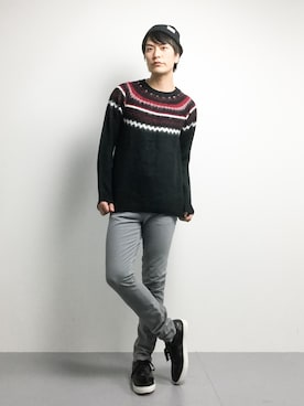 中嶋時男さん(メンズ・183cm)の冬コーディネート