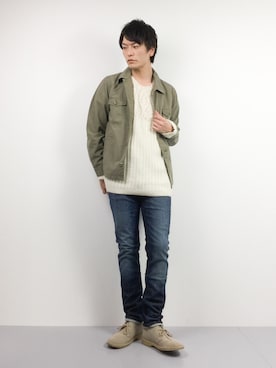 「glamb（グラム）のアイテム（トップス）」を使った、中嶋時男さん（メンズ・183cm）の冬コーディネート