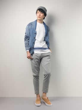 「SURF'S UP PEANUTS（サーフズアップピーナッツ）のアイテム」を使った、中嶋時男さん（メンズ・183cm）の冬コーディネート