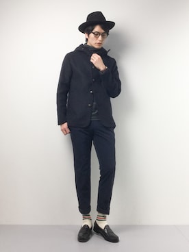 「HVC（エイチブイシー）のアイテム（その他アウター）」を使った、中嶋時男さん（メンズ・183cm）の冬コーディネート