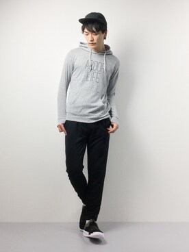 「C.E.L.STORE（セルストア）のアイテム（キャップ）」を使った、中嶋時男さん（メンズ・183cm）の春コーディネート