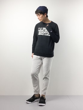 「アクティブ」｜「アイテム（ニットキャップ/ビーニー）」を使った、中嶋時男さん（メンズ・183cm）の春コーディネート