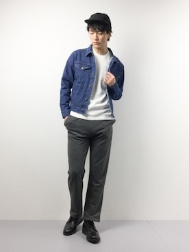 「PROJECT SR'ES（プロジェクトエスアールエス）のアイテム（ジャケット/アウター）」を使った、中嶋時男さん（メンズ・183cm）の春コーディネート