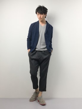「COLE HAAN（コールハーン）のアイテム（その他シューズ）」を使った、中嶋時男さん（メンズ・183cm）の春コーディネート