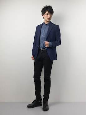 「BOLZONELLA（ボルゾネッラ）のアイテム」を使った、中嶋時男さん（メンズ・183cm）の春コーディネート