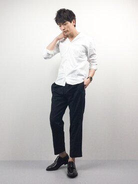 「MM/ONE（エムエムワン）のアイテム」を使った、中嶋時男さん（メンズ・183cm）の春コーディネート