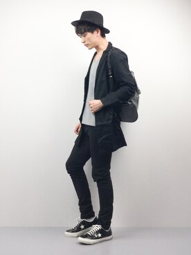 「UP START（アップスタート）のアイテム（ジャケット/アウター）」を使った、中嶋時男さん（メンズ・183cm）の春コーディネート