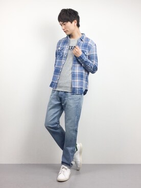 中嶋時男さん(メンズ・183cm)の春コーディネート