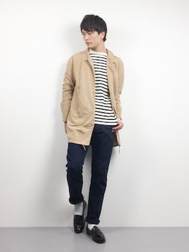 「Re Youth（リユース）のアイテム」を使った、中嶋時男さん（メンズ・183cm）の春コーディネート