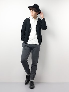 「HVC（エイチブイシー）のアイテム（トップス）」を使った、中嶋時男さん（メンズ・183cm）の春コーディネート
