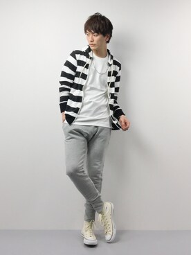 中嶋時男さん(メンズ・183cm)の春コーディネート