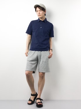 「polo shirts」｜中嶋時男さん（メンズ・183cm）の春コーディネート