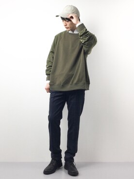 「EMMA NOVEMBER　（エマノーヴェンバー）のアイテム」を使った、中嶋時男さん（メンズ・183cm）の春コーディネート