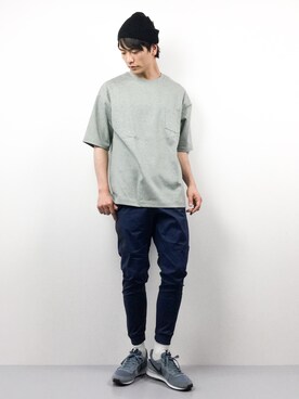 「BEN DAVIS（ベンデイビス）のアイテム（帽子）」を使った、中嶋時男さん（メンズ・183cm）の春コーディネート