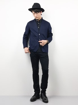 「時計」｜「アイテム（その他アウター）」を使った、中嶋時男さん（メンズ・183cm）の春コーディネート