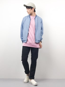 「BLACK LABEL CRESTBRIDGE（ブラックレーベル・クレストブリッジ）のアイテム（パンツ）」を使った、中嶋時男さん（メンズ・183cm）の春コーディネート