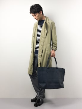 「MACKINTOSH PHILOSOPHY（ﾏｯｷﾝﾄｯｼｭ ﾌｨﾛｿﾌｨｰ）のアイテム」を使った、中嶋時男さん（メンズ・183cm）の春コーディネート