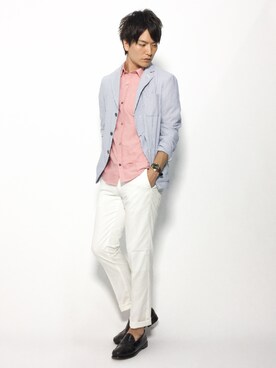 「summer style」｜「アイテム（ジャケット/アウター）」を使った、中嶋時男さん（メンズ・183cm）の夏コーディネート