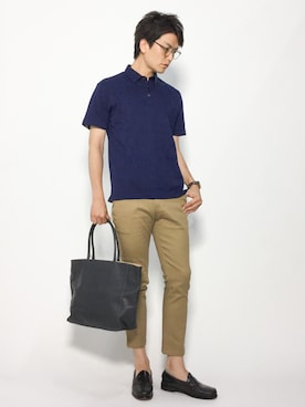 「BLACK LABEL CRESTBRIDGE（ブラックレーベル・クレストブリッジ）のアイテム（トップス）」を使った、中嶋時男さん（メンズ・183cm）の夏コーディネート