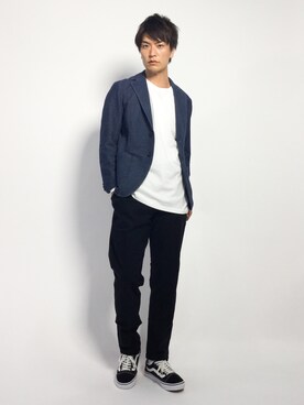 「SHIPS JET BLUE（シップスジェットブルー）のアイテム（ジャケット/アウター）」を使った、中嶋時男さん（メンズ・183cm）の夏コーディネート