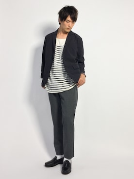 「SHIPS JET BLUE（シップスジェットブルー）のアイテム（ジャケット/アウター）」を使った、中嶋時男さん（メンズ・183cm）の夏コーディネート