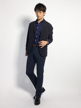 「SHIPS JET BLUE（シップスジェットブルー）のアイテム（ジャケット/アウター）」を使った、中嶋時男さん（メンズ・183cm）の夏コーディネート