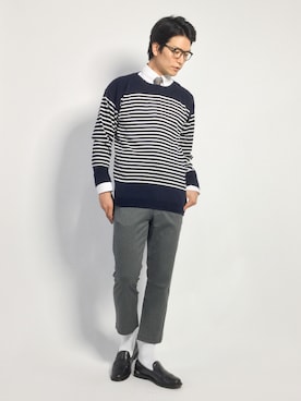 「SHIPS JET BLUE（シップスジェットブルー）のアイテム（パンツ）」を使った、中嶋時男さん（メンズ・183cm）の夏コーディネート