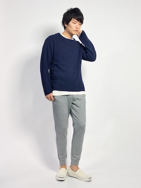 中嶋時男さん(メンズ・183cm)の秋コーディネート