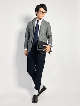 「improves（インプローブス）のアイテム（テーラードジャケット）」を使った、中嶋時男さん（メンズ・183cm）の秋コーディネート