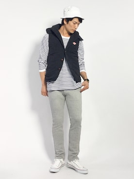 中嶋時男さん(メンズ・183cm)の秋コーディネート