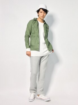 「SHIPS JET BLUE（シップスジェットブルー）のアイテム（Tシャツ/カットソー）」を使った、中嶋時男さん（メンズ・183cm）の秋コーディネート