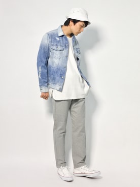 「AZUL by moussy（アズールバイマウジー）のアイテム」を使った、中嶋時男さん（メンズ・183cm）の秋コーディネート