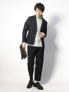 「THE CASUAL（カジュアル）のアイテム（テーラードジャケット）」を使った、中嶋時男さん（メンズ・183cm）の秋コーディネート