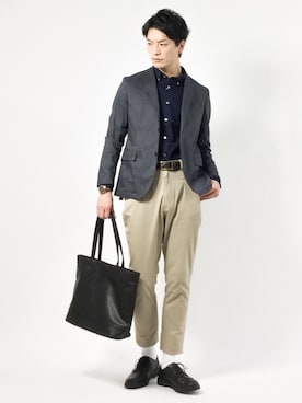 「L.H.P（エルエイチピー）のアイテム（バッグ）」を使った、中嶋時男さん（メンズ・183cm）の冬コーディネート