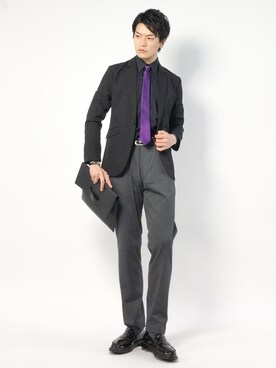 紫ネクタイ のメンズ人気ファッションコーディネート Wear