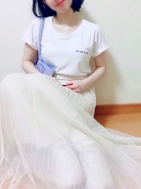 「オールホワイトコーデ」｜「アイテム（その他）」を使った、𝙢𝙖𝙞𝙢𝙖𝙞さん（レディース・149cm）の夏コーディネート