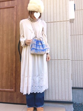 「ヴィンテージワンピース」｜「アイテム（帽子）」を使った、ma.さん（レディース・152cm）の秋コーディネート