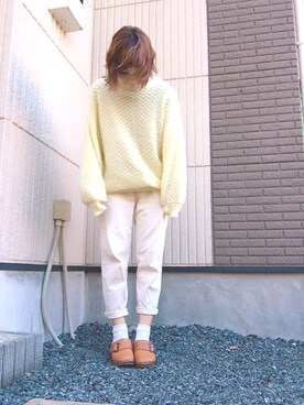 「MOHEDA TOFFELN（モヘダトフェール）のアイテム（その他シューズ）」を使った、ma.さん（レディース・152cm）の秋コーディネート